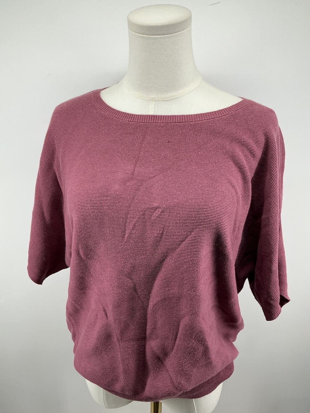 Lightweight Cotton Cashmere Link-Stitch Dolman Sweater
